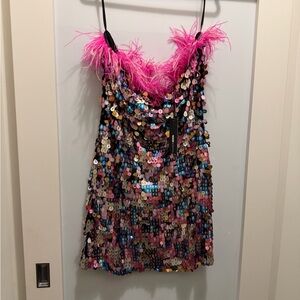 Fashion Nova Multicolor Sequin Dress